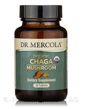 Dr. Mercola, Organic Chaga Mushroom, Гриби Чага, 30 таблеток