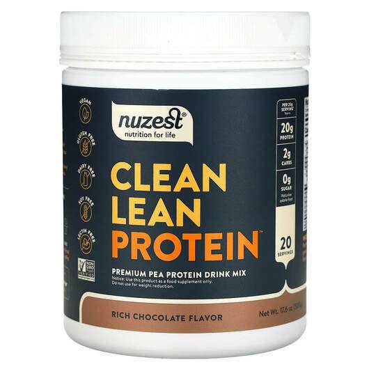Основне фото товара Nuzest, Clean Lean Protein Powder Rich Chocolate, Гороховий Пр...