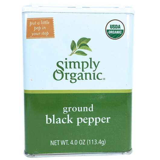 Основное фото товара Simply Organic, Специи, Ground Black Pepper, 113.4 г