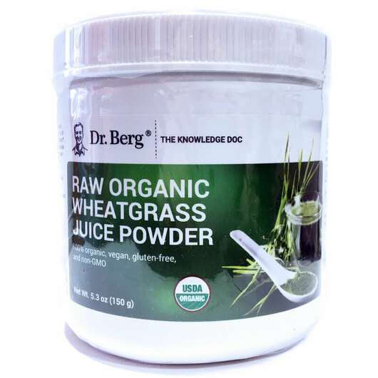 Основне фото товара Dr. Berg, Raw Organic Wheatgrass Juice Powder, Вітграс, 150 г
