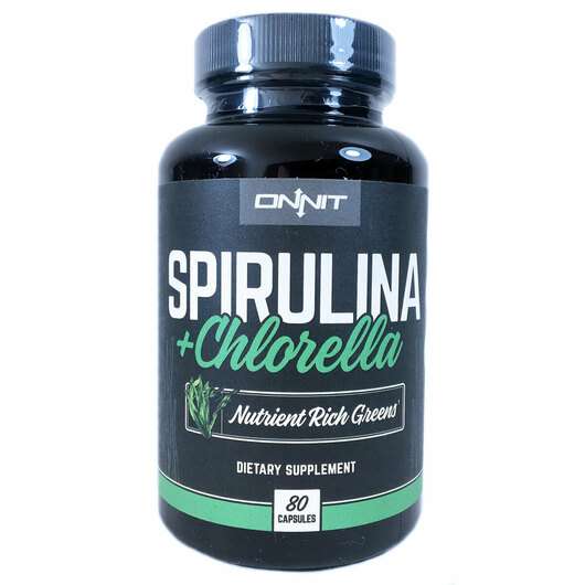 Основне фото товара Onnit, Spirulina + Chlorella, Спирулина + Хлорелла, 80 капсул