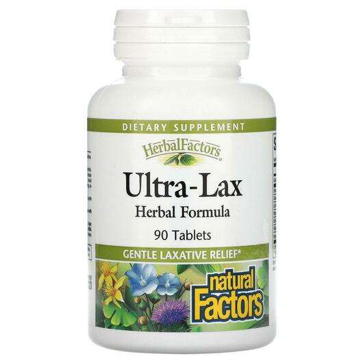 Основне фото товара Natural Factors, Ultra-Lax Herbal Formula, Проносний засіб, 90...