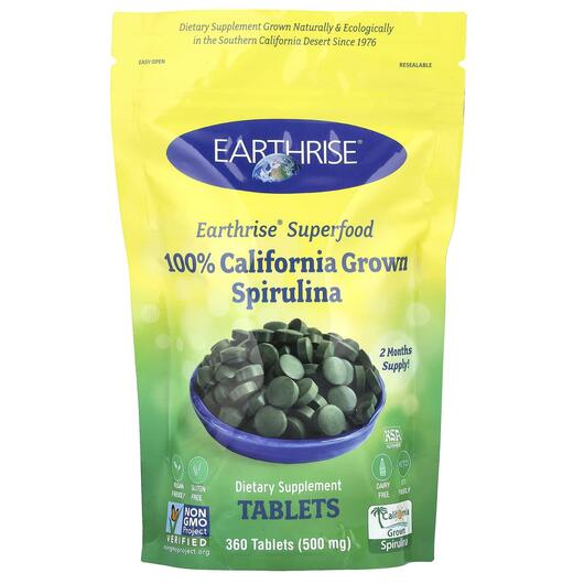Основне фото товара 100% California Grown Spirulina 3000 mg, Спіруліна, 360 таблеток