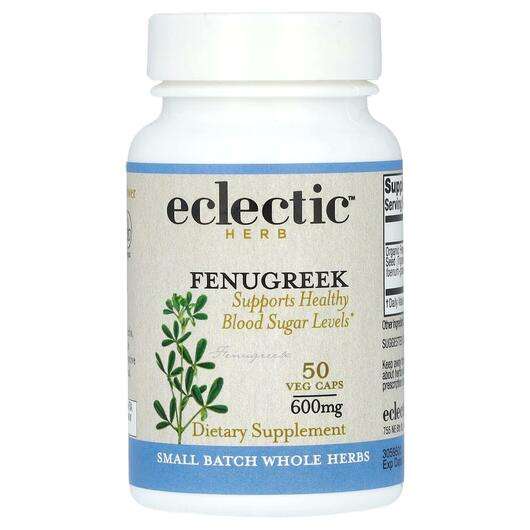 Основне фото товара Eclectic Herb, Herb Fenugreek 600 mg, Пажитник, 50 капсул