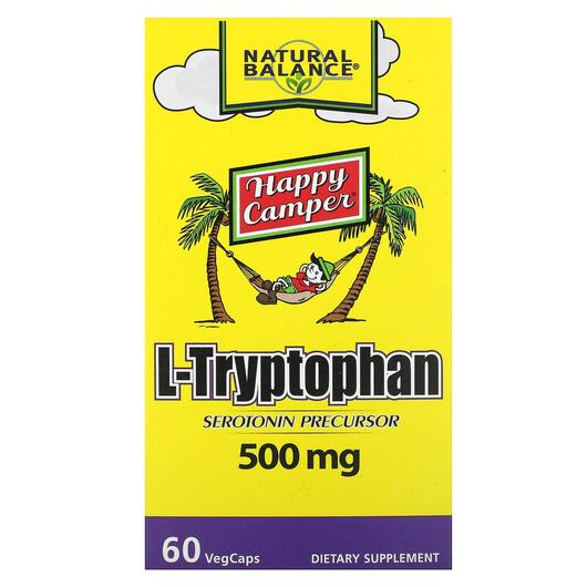 Основне фото товара Natural Balance, L-Tryptophan 500 mg, L-Триптофан, 60 капсул