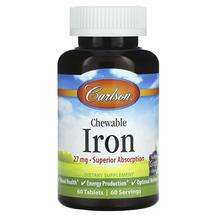 Carlson, Chewable Iron Natural Grape 27 mg, Жувальне Залізо, 6...