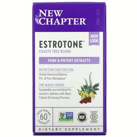 Основное фото товара New Chapter, Поддержка эстрогена, Estrotone, 60 капсул