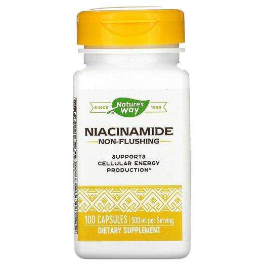 Основне фото товара Nature's Way, Niacinamide 500 mg, Ніацинамід 500 мг, 100 капсул