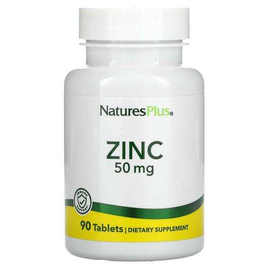 Основное фото товара Natures Plus, Цинк 50 мг, Zinc 50 mg 90, 90 таблеток