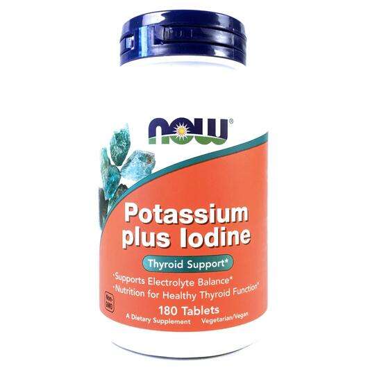 Основне фото товара Now, Potassium Plus Iodine, Калій Плюс Йод, 180 Таблеток