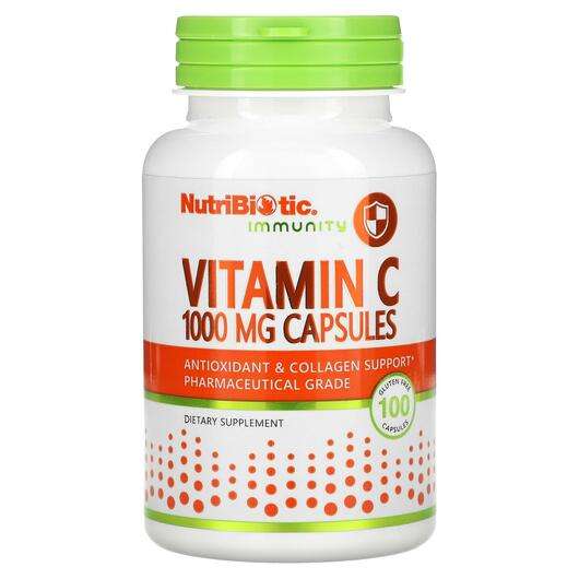 Основне фото товара NutriBiotic, Immunity Vitamin C 1000 mg, Вітамін C, 100 Gluten...
