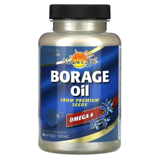 Основне фото товара Natures Life, Borage Oil 1000 mg, Олія Бурачника, 60 капсул