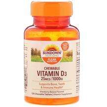 Chewable Vitamin D3 Strawberry-Banana Flavored 25 mg 1000 IU, ...