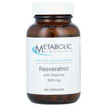 Metabolic Maintenance, Resveratrol with Piperine 200 mg, 60 Ca...