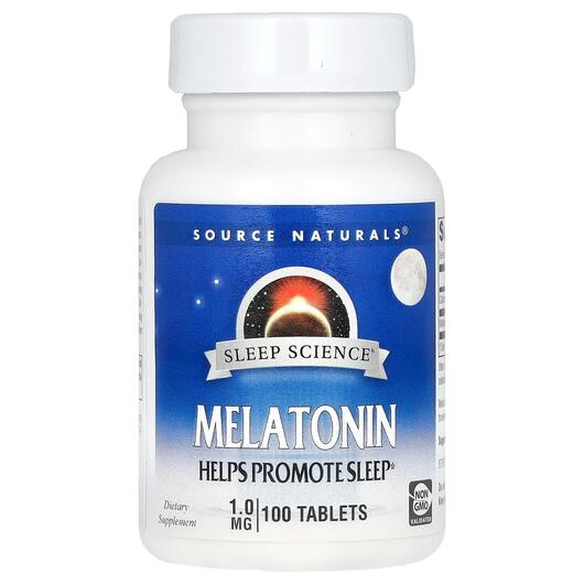 Основне фото товара Source Naturals, Melatonin 1 mg, Мелатонін, 100 таблеток