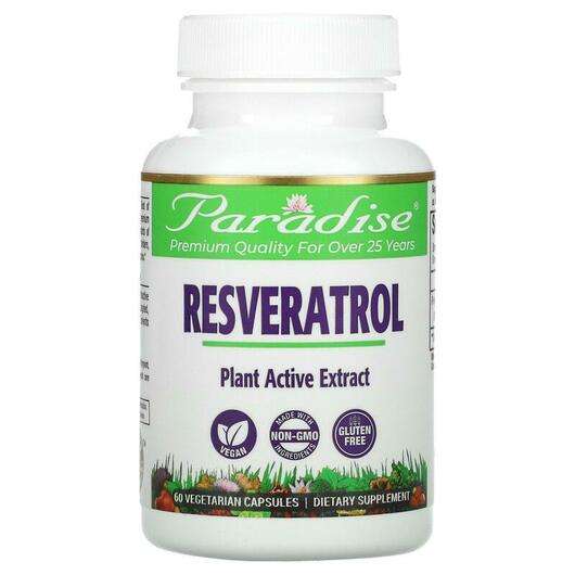Основное фото товара Paradise Herbs, Resveratrol, Resveratrol 60 Vegetarian, 60 капсул