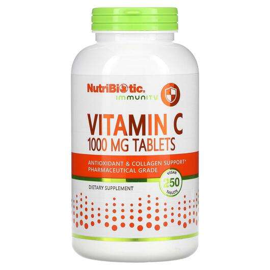 Основне фото товара NutriBiotic, Immunity Vitamin C 1000 mg, Вітамін C, 250 таблеток