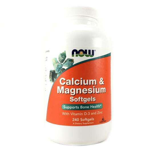 Основне фото товара Now, Calcium & Magnesium, Кальцій магній D3 Цинк, 240 капсул