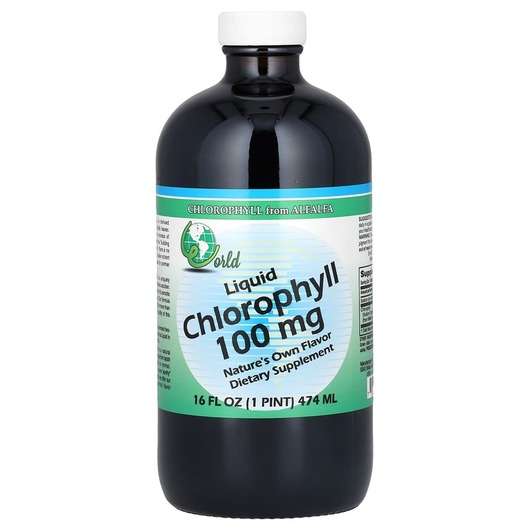 Основне фото товара World Organic, Liquid Chlorophyll 100 mg, Хлорофіл, 474 мл