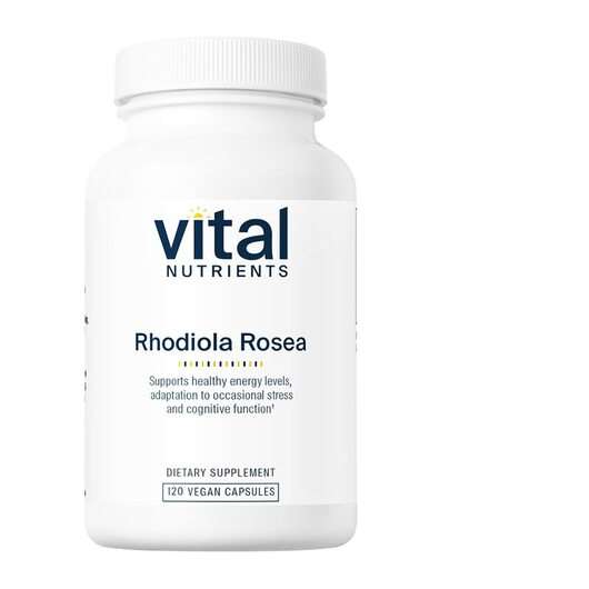 Основне фото товара Vital Nutrients, Rhodiola rosea 3% 200 mg, Родіола, 120 капсул