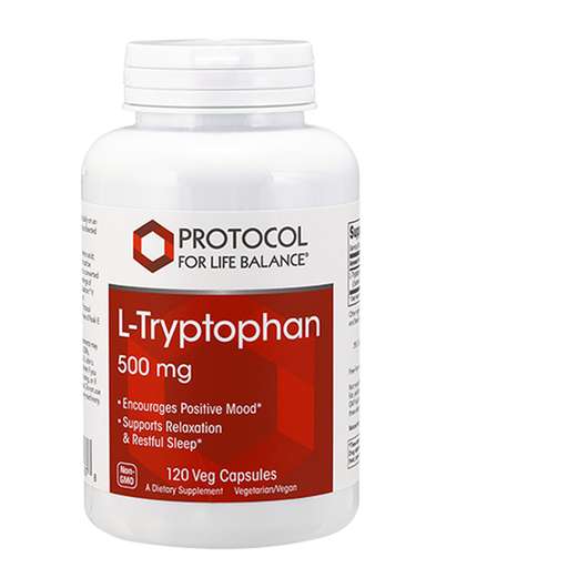 Основное фото товара Protocol for Life Balance, L-Триптофан, L-Tryptophan 500 mg, 1...