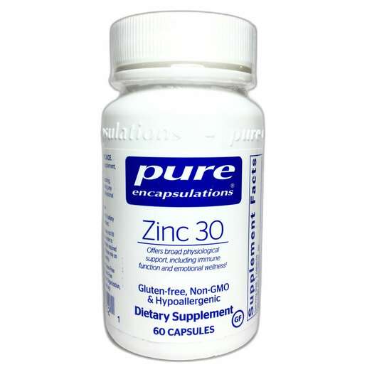 Основное фото товара Pure Encapsulations, Цинк пиколинат 30 мг, Zinc 30 mg, 60 капсул