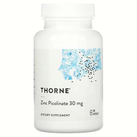 Основное фото товара Thorne, Цинк пиколинат 30 мг, Zinc Picolinate 30 mg, 180 капсул