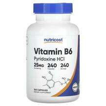 Nutricost, Vitamin B6 Pyridoxine HCl 25 mg, 240 Capsules