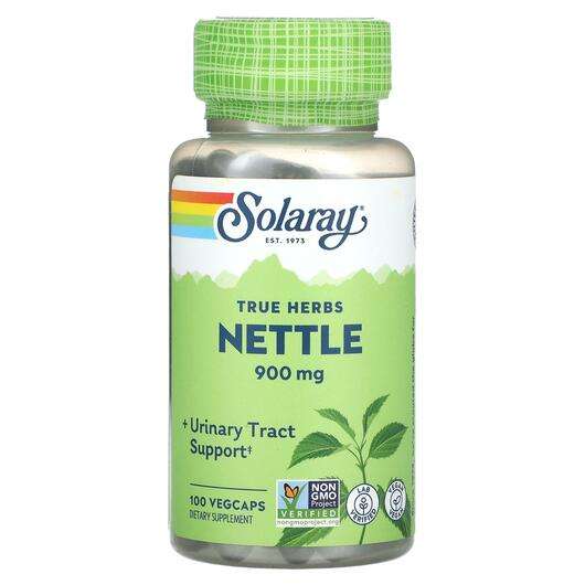 Основне фото товара Solaray, True Herbs Nettle 900 mg, Кропива, 100 капсул