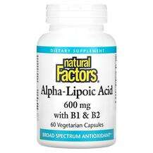 Natural Factors, Alpha-Lipoic Acid with B1 & B2 600 mg, Ал...