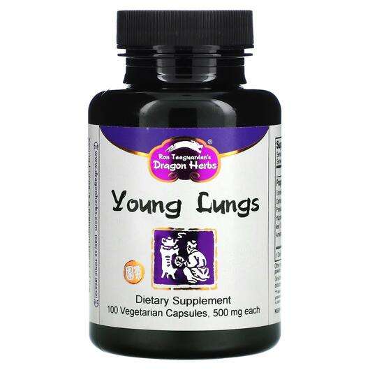 Основне фото товара Dragon Herbs, Young Lungs 500 mg, Підтримка органів дихання, 1...
