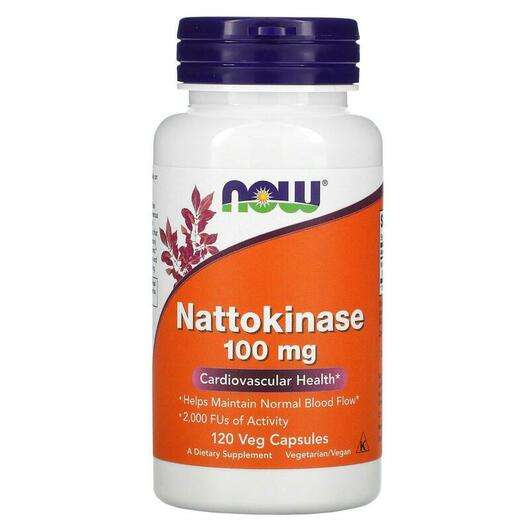 Основное фото товара Now, Наттокиназа 100 мг, Nattokinase 100 mg, 120 капсул