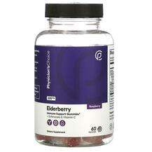 Elderberry + Echinacea & Vitamin C Raspberry 200 mg, Чорна...