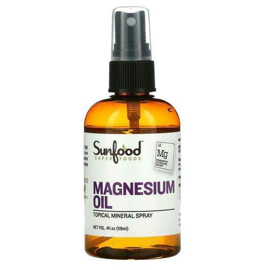 Основне фото товара Sunfood, Magnesium Oil, Магній, 118 мл