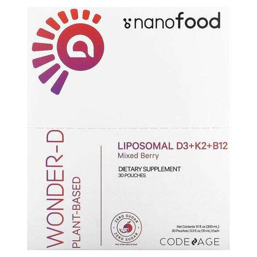 Основне фото товара Nanofood Liposomal D3+K2+B12 Mixed Berry 30 Pouches, Вітамін D...