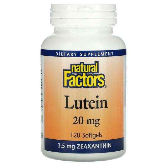 Основне фото товара Natural Factors, Lutein 20 mg 120, Лютеїн, 120 капсул