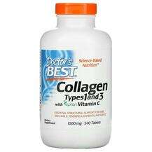Doctor's Best, Коллаген 1000 мг, Collagen Types 1 & 3, 540...