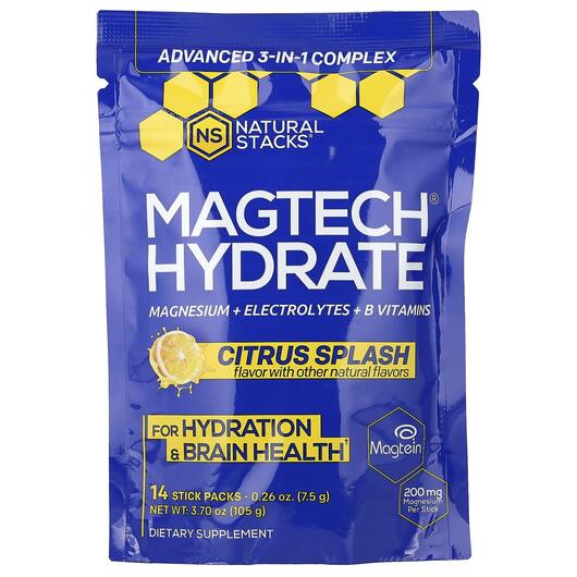 Основное фото товара Magtech Hydrate Citrus Splash Основное фото товара Natural Stacks, Магний, Magtech Hydrate Citrus Splash, 14 шт