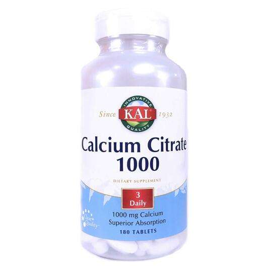 Основное фото товара KAL, Цитрат Кальция 1000 мг, Calcium Citrate 1000, 180 таблеток