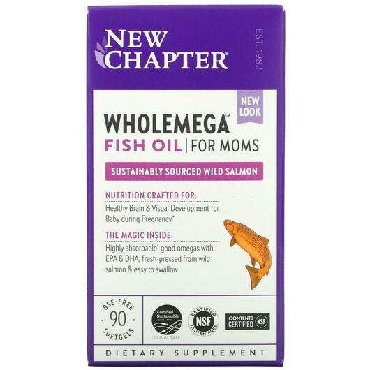 Основне фото товара New Chapter, Wholemega For Moms 500 mg, Омега для мам 500 мг, ...