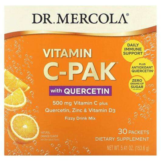Основное фото товара Кверцетин, Vitamin C-PAK with Quercetin Natural Orange 500 mg ...