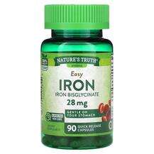 Nature's Truth, Easy Iron 28 mg, Залізо, 90 капсул