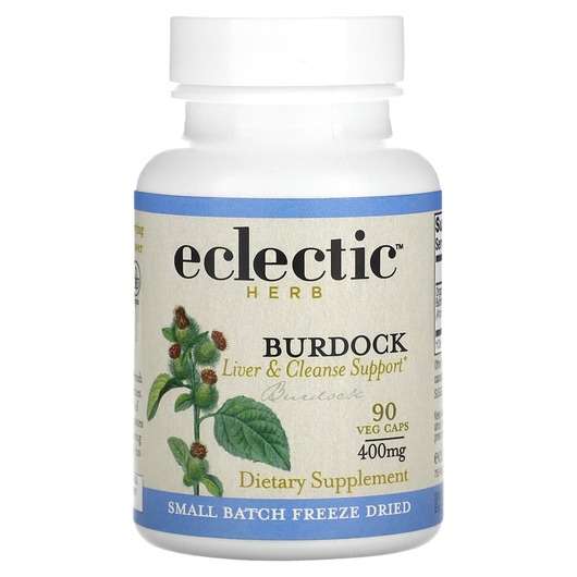 Основное фото товара Eclectic Herb, Корень лопуха 500 мг, Burdock Raw 500 mg, 90 ка...