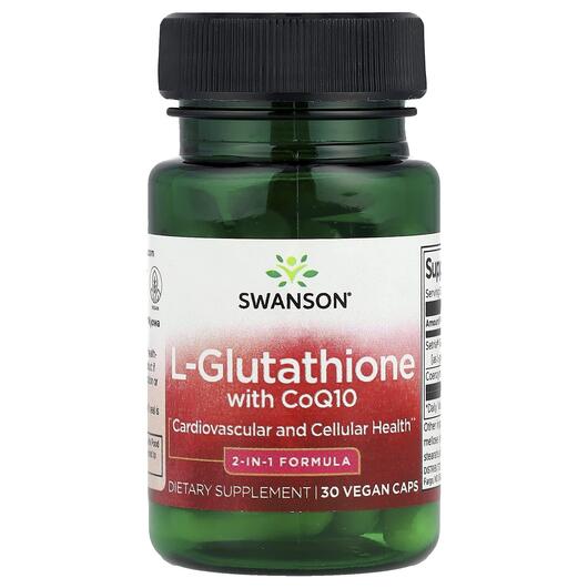Основне фото товара Swanson, L-Glutathione with CoQ10, Коензим CoQ10, 30 капсул