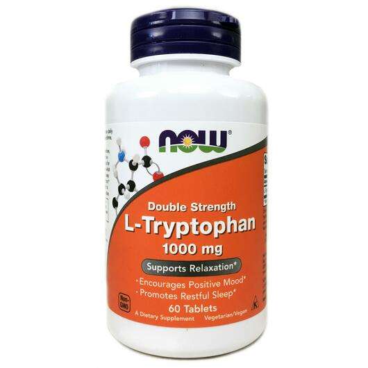 Основне фото товара Now, L-Tryptophan, L-Триптофан, 60 таблеток