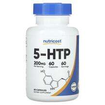 Nutricost, 5-гидрокситриптофан, 5-HTP 200 mg, 60 капсул