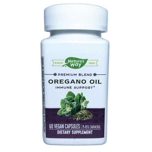 Основне фото товара Nature's Way, Oregano Oil Standardized, Олія орегано, 60 капсул