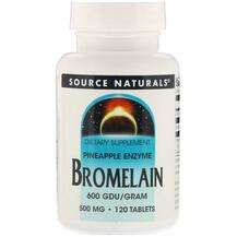 Source Naturals, Bromelain 600 GDU/Gram 500 mg, 120 Tablets