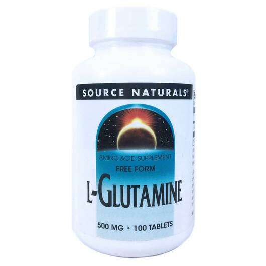 Основне фото товара Source Naturals, L-Glutamine 500 mg, L-Глютамін, 100 таблеток