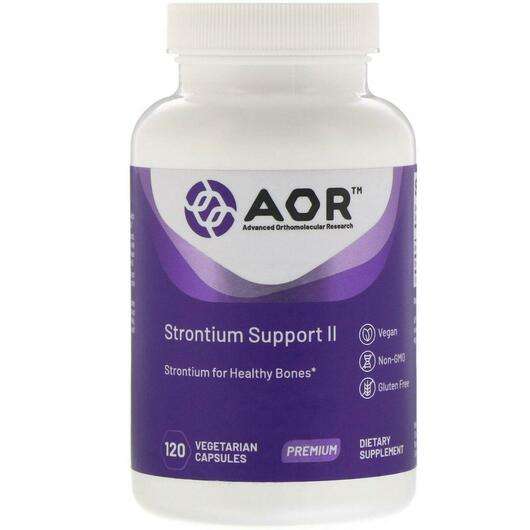 Основне фото товара AOR, Strontium Support II, Стронцій, 120 капсул